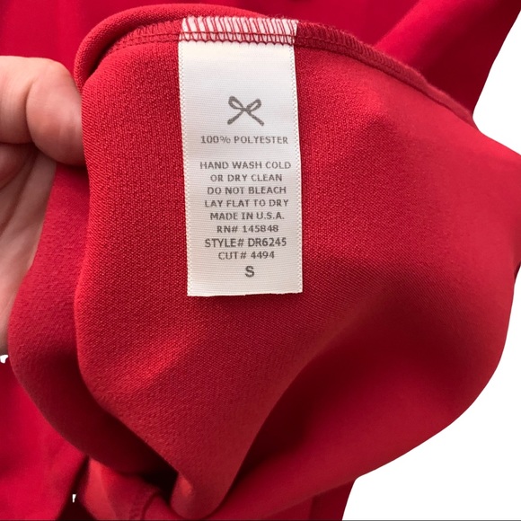 Everly Red 3/4 Sleeve Embroidered Mini Dress Women Small - Picture 11 of 14